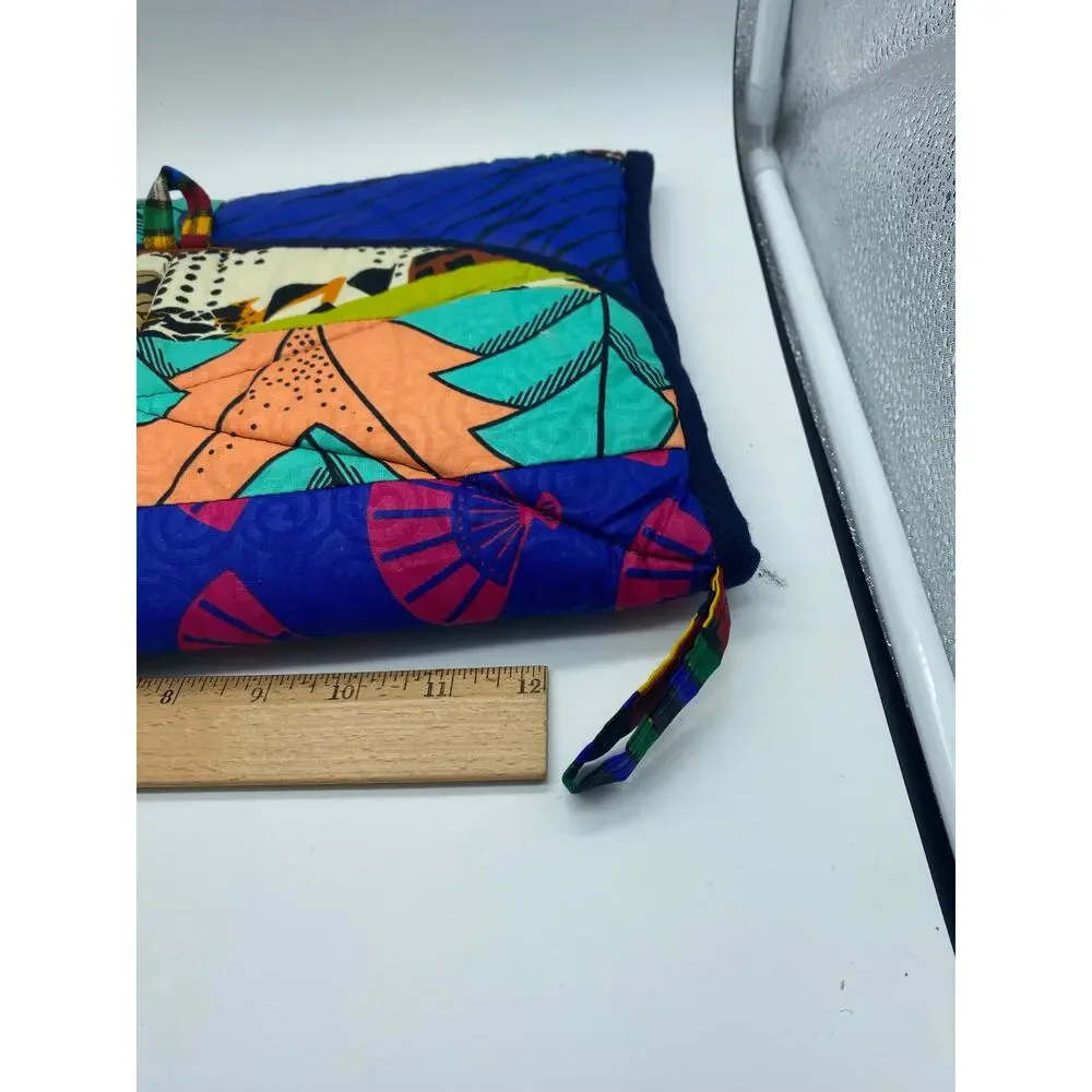 Quilted‎ geometric Bright Quilted Gabric Large Clutch handbag
